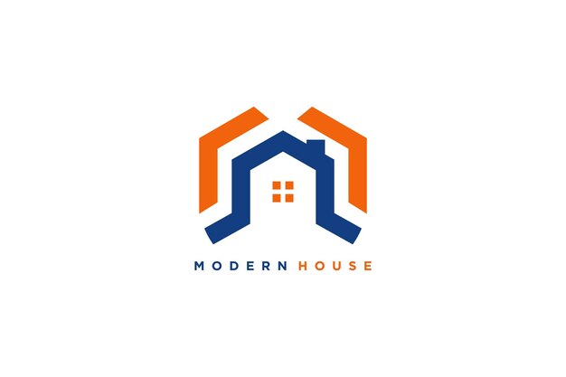 Modern house logo design with creative concept