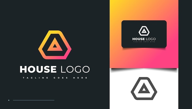 Vector modern house logo design with initial letter a for real estate business identity