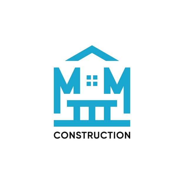 MODERN HOUSE LOGO LETTER MM DESIGN