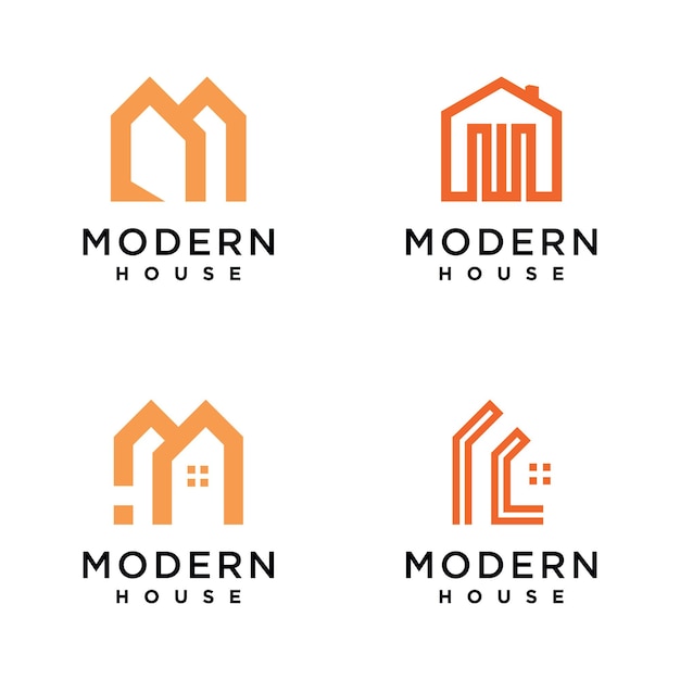 Vector modern house logo vector design with modern style concept and creative idea