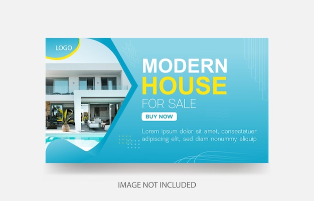 Modern house for super sale real estate home youtube thumbnail banner cover background template