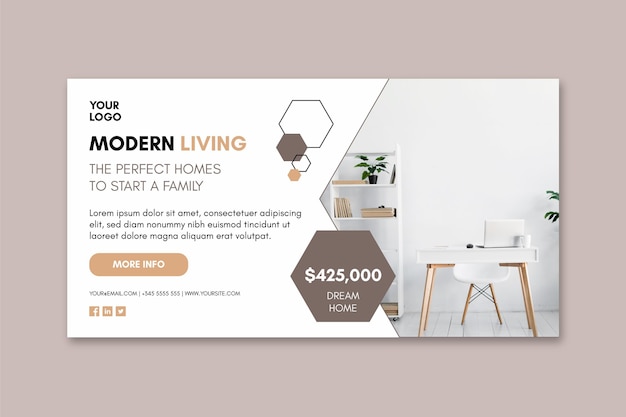 Vector modern houses template banner