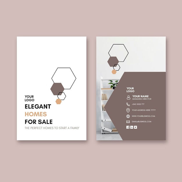 Vector modern houses vertical business card template