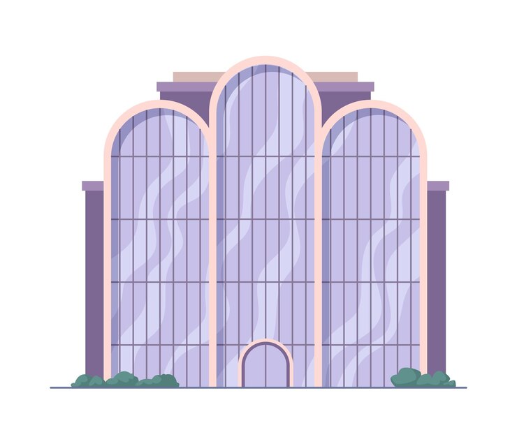Vector modern housing or office building with glass walls