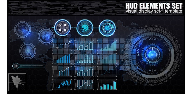 Современный дизайн приборной панели HUD