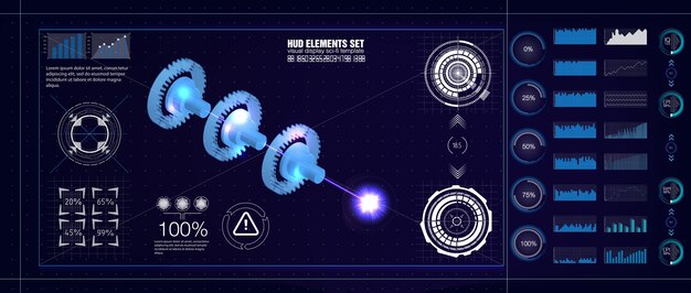 Современный дизайн приборной панели HUD