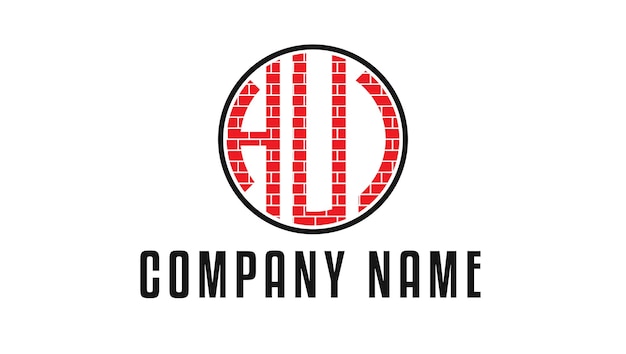 Modello di progettazione del logo del monogramma hui moderno minimo creativo