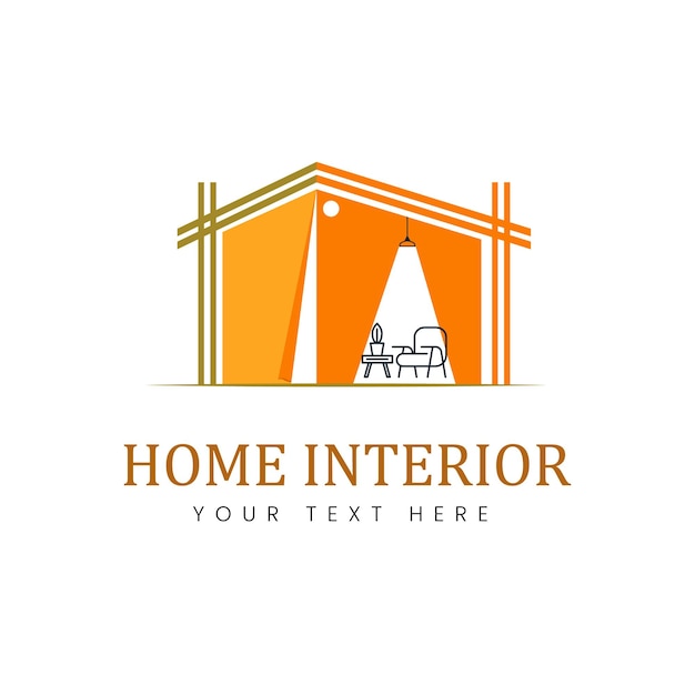 Modern huis gloeilamp elektriciteit interieur vector logo ontwerp