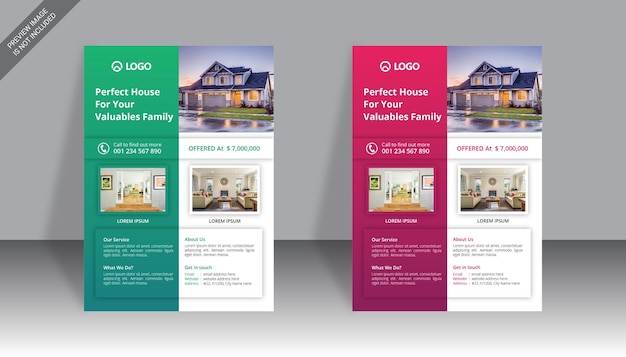 Modern huis te koop onroerend goed zakelijke flyer ontwerpsjabloon