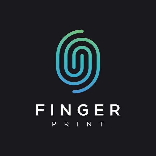 Modern human fingerprint vector logotype Fingerprint for identity business card technology digital