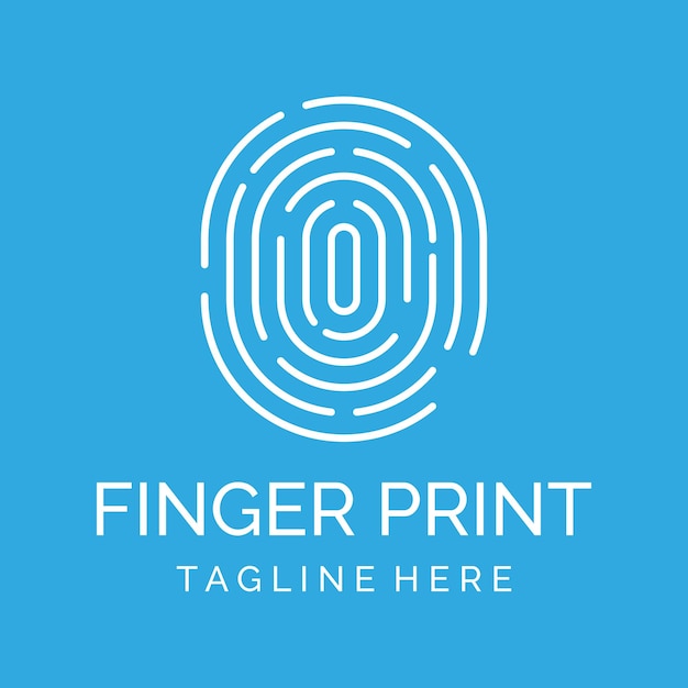 Modern human fingerprint vector logotype Fingerprint for identity business card technology digital