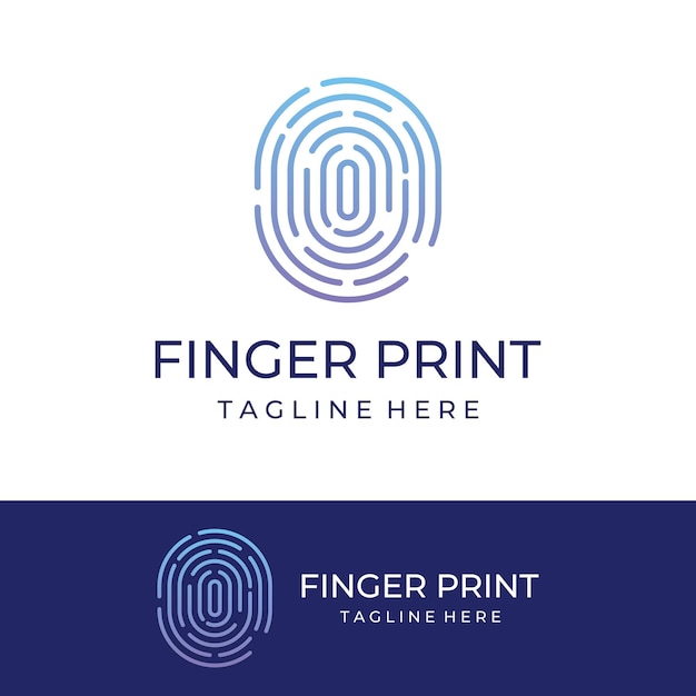 Vector modern human fingerprint vector logotype fingerprint for identity business card technology digital