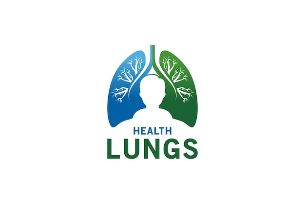 Vector modern human health lung logo design