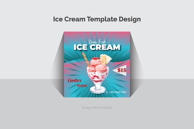 Vector modern ice cream template design