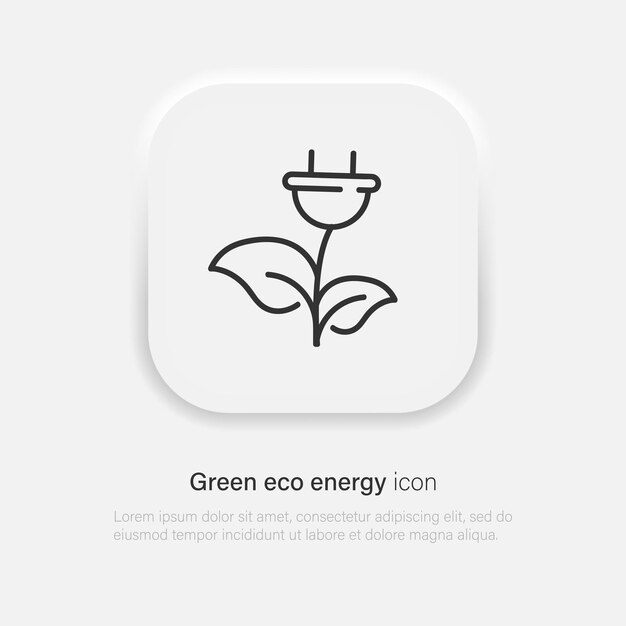 Modern icon with green eco energy Green energy icon Technology concept Electricity icon Ecology symbol Vector EPS 10