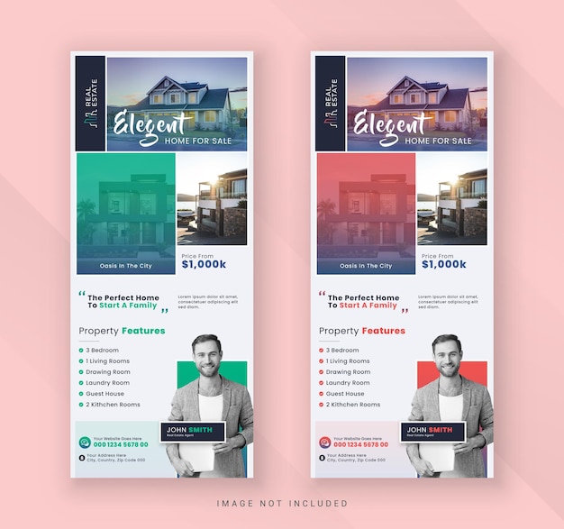 Modern iconic clean and minimal real estate agency roll up display exhibition banner