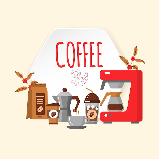 Modern icons for coffee shop and coffee house