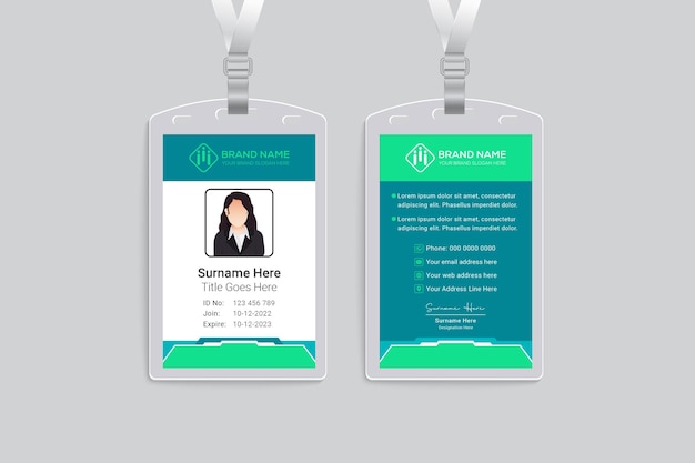 Modern id card and clean business card template