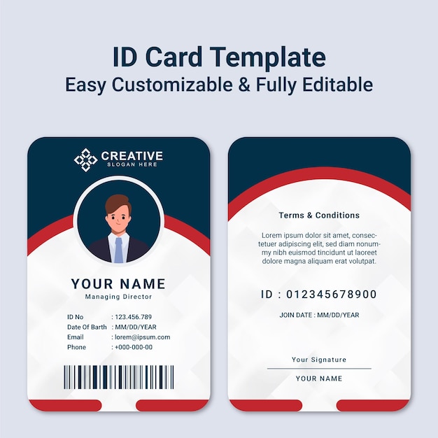 Vector modern id card design office id card card templates