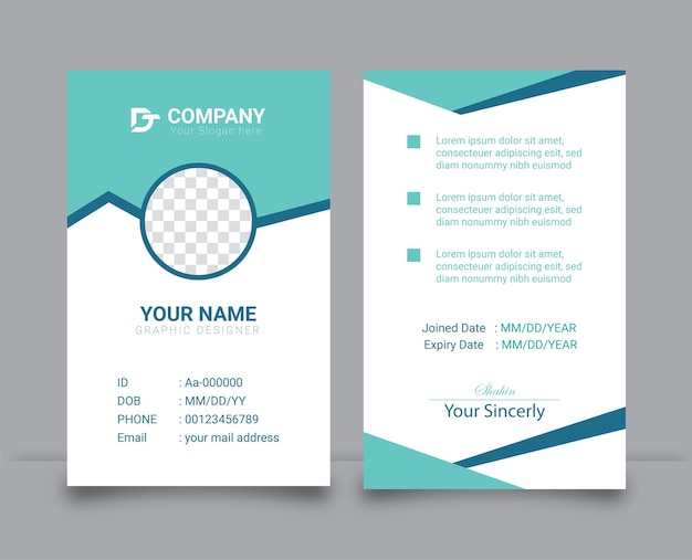 Vector modern id card design template