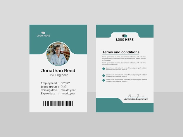 modern id card design template