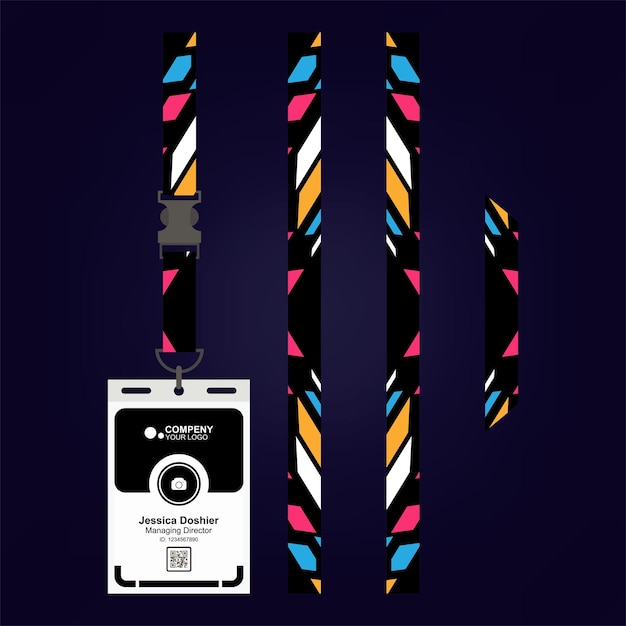 Vector modern id card lanyard