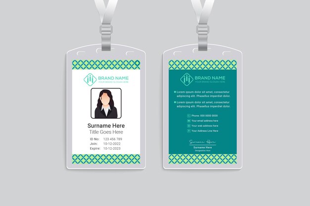 Modern id card template with abstract shape