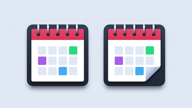 Modern illustration calendar icons