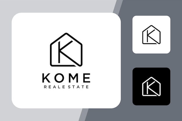 Современное иллюстративное письмо k real estate, property and construction logo design.