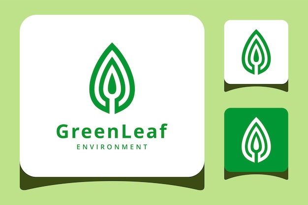 Modern illustration natural green leaf or tree icon design logo concept template