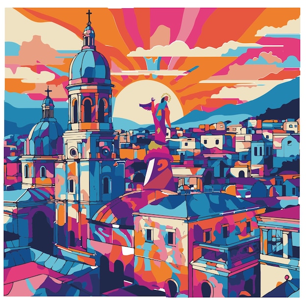 Vector modern illustration of quito city