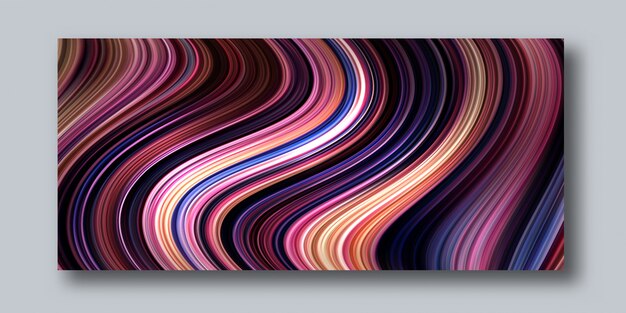 추상적 인 디자인으로 3d 추상 액체 다채로운 라인 현대 그림