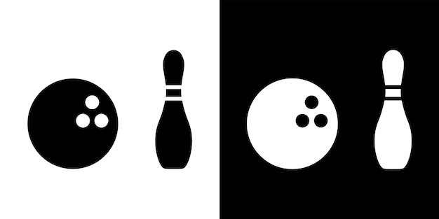 Modern illustration with black bowling Vector icon of bowling equipment