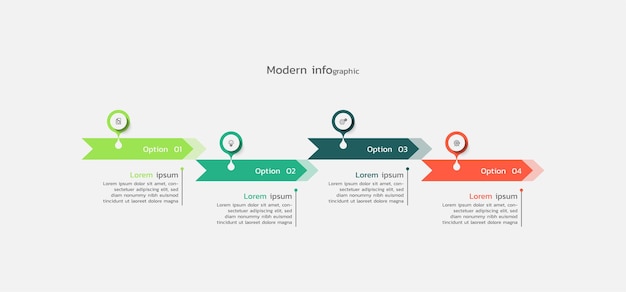 Elementi del cerchio del modello di infografica aziendale moderna