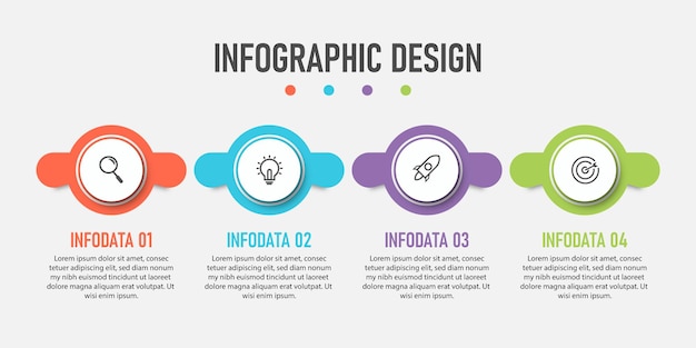 Modern infographic business template and data visualization with 4 options.