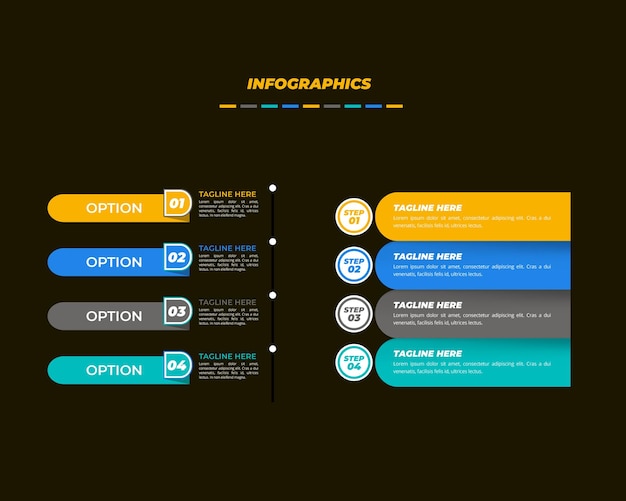 Modern infographic design elements flowchart steps