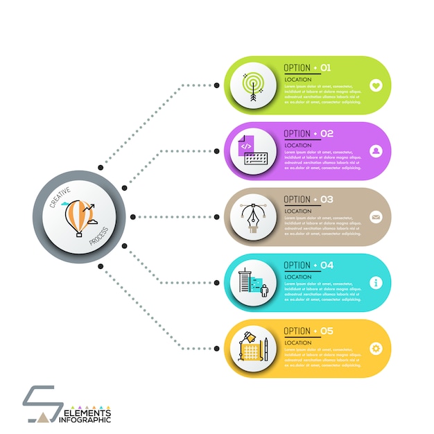 Modello di progettazione infografica moderna