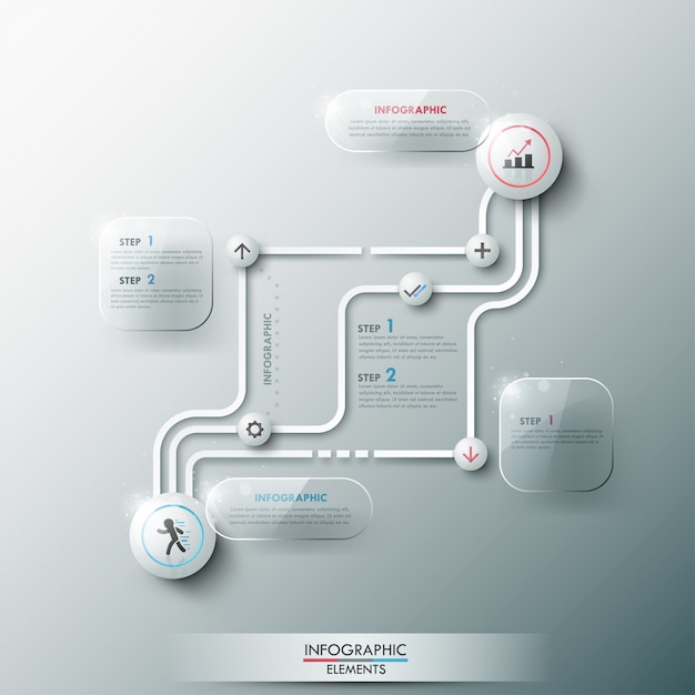 Insegna moderna di opzione infographic con i cerchi 3d