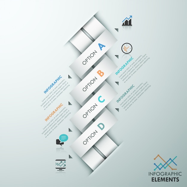 Modello di opzione infografica moderna con nastri