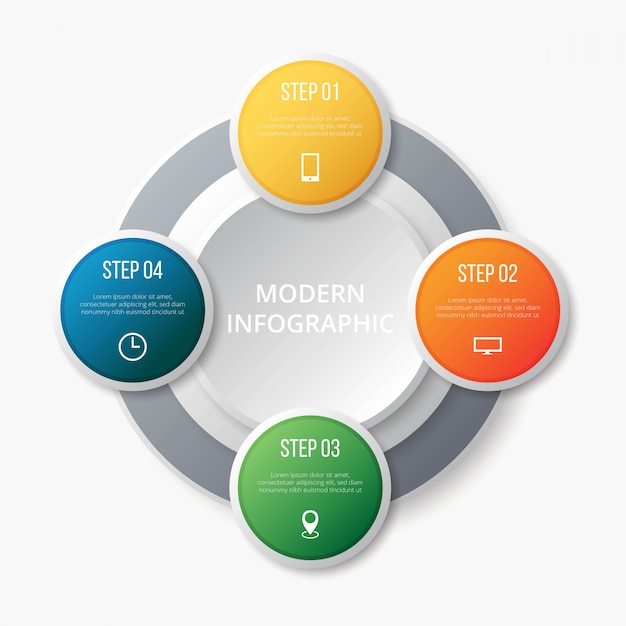 Modern infographic step