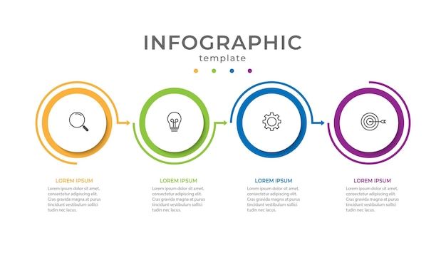 Vector modern infographic template. creative circle element design with marketing icons.