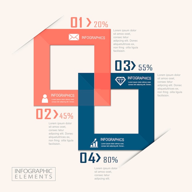 Vector modern infographic template design with square element