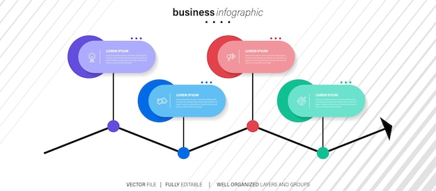 Modern infographic template with 4 steps