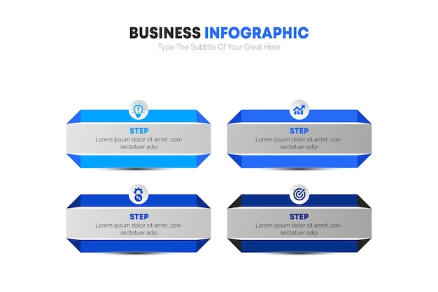 Современный инфографический шаблон с 4 шагами