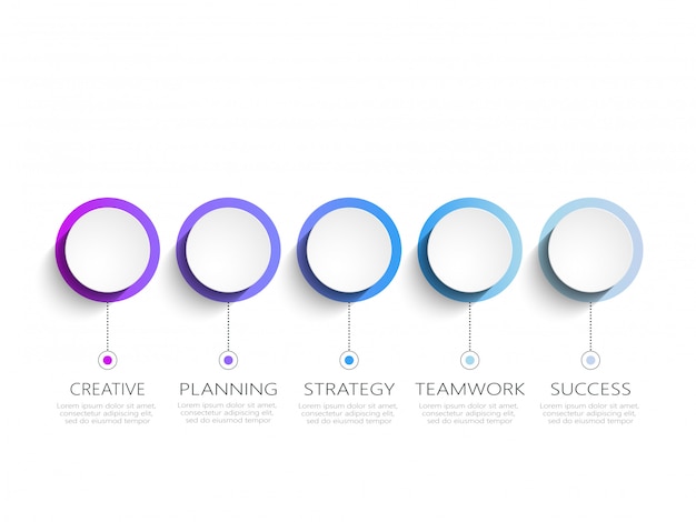 Modello di infografica moderna con passaggi