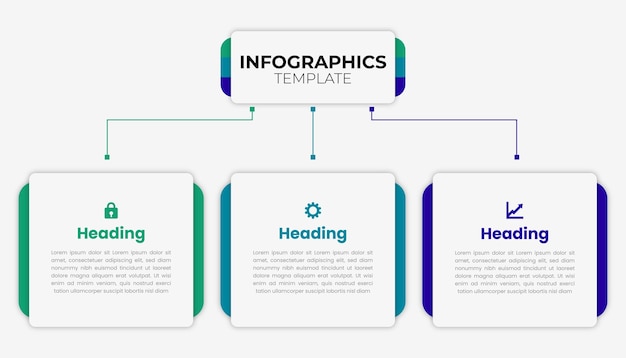 modern infographic template with three steps design