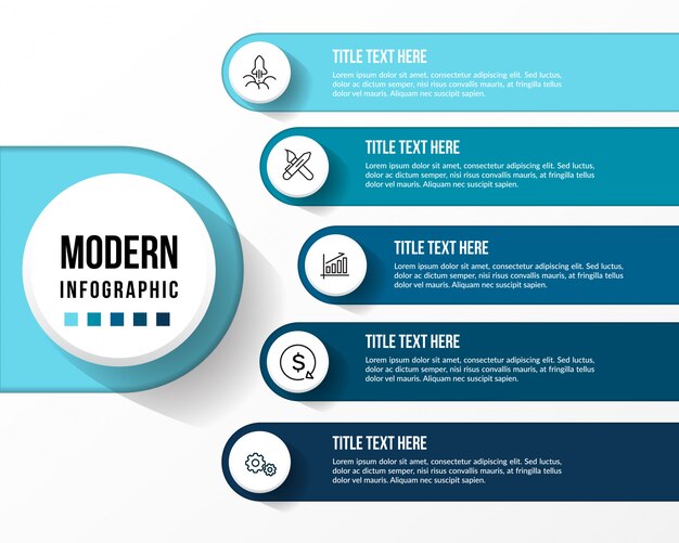 Modern infographic with 3d table