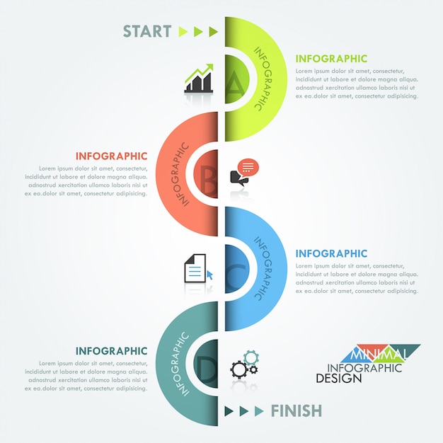 Modern infographics circular process template