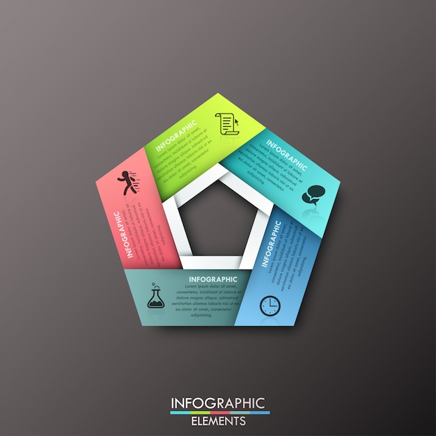 Modern infographics cycle paper template on dark background