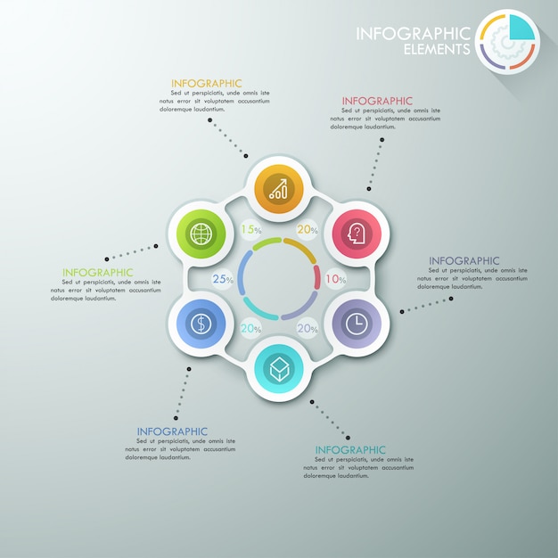 Modern infographics cycle template